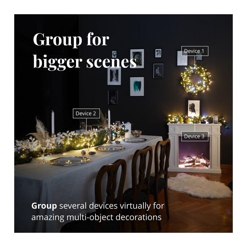 Twinkly - LED RGB Stmívatelný vánoční věnec PRE-LIT WREATH 50xLED pr. 61cm Wi-Fi