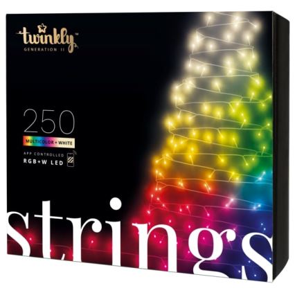 Twinkly - LED RGBW Stmívatelný venkovní vánoční řetěz STRINGS 250xLED 23,5m IP44 Wi-Fi