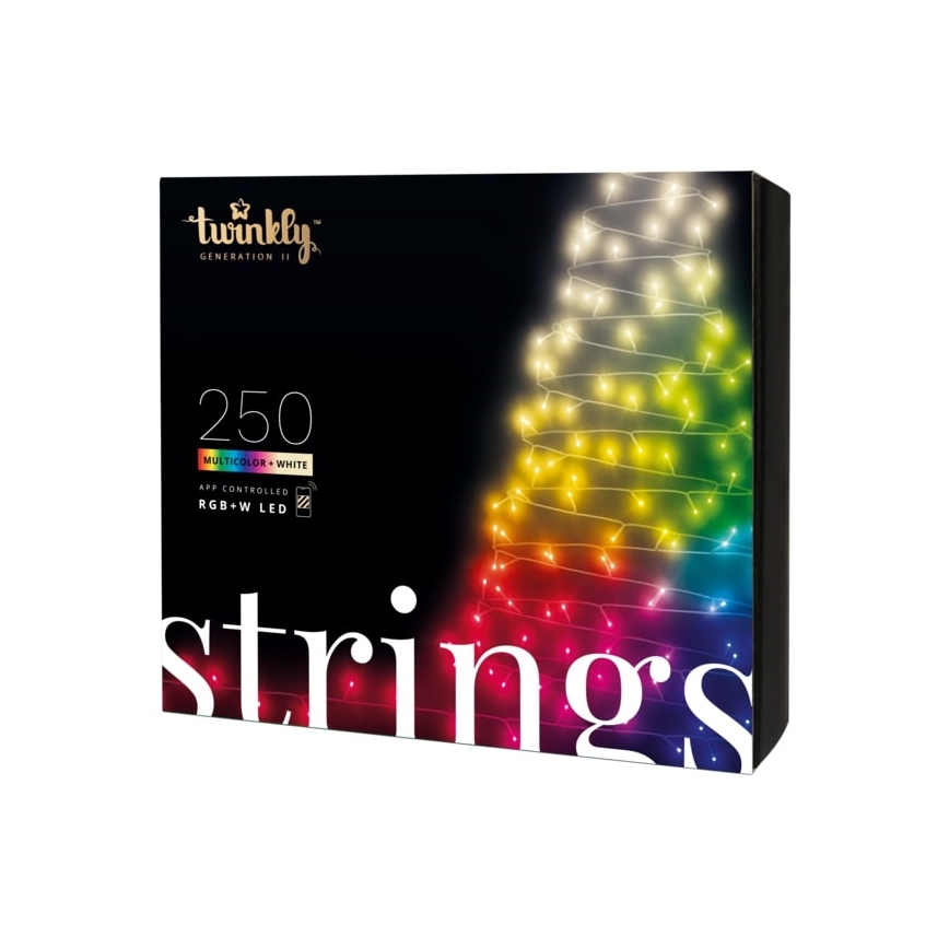 Twinkly - LED RGBW Stmívatelný venkovní vánoční řetěz STRINGS 250xLED 23,5m IP44 Wi-Fi