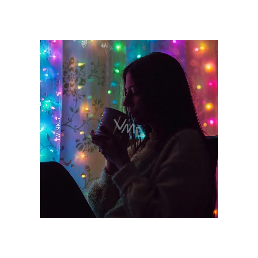Twinkly - LED RGBW Stmívatelný venkovní vánoční závěs CURTAIN 210xLED 6,1m IP44 Wi-Fi