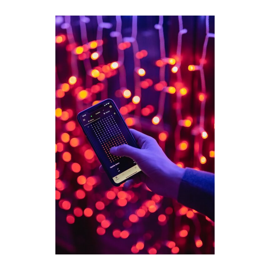 Twinkly - LED RGBW Stmívatelný venkovní vánoční závěs CURTAIN 210xLED 6,1m IP44 Wi-Fi