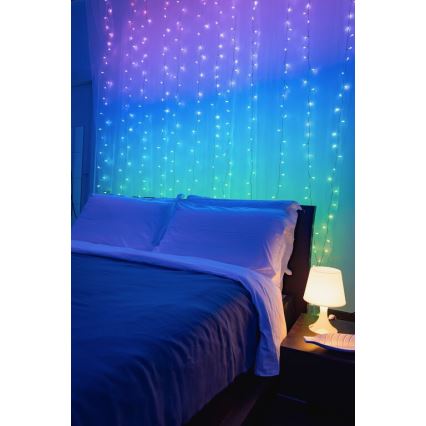 Twinkly - LED RGBW Stmívatelný venkovní vánoční závěs CURTAIN 210xLED 6,1m IP44 Wi-Fi