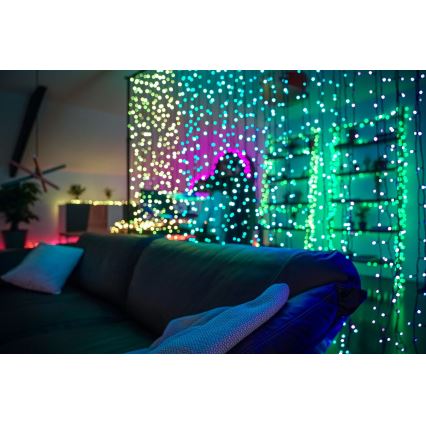 Twinkly - LED RGBW Stmívatelný venkovní vánoční závěs CURTAIN 210xLED 6,1m IP44 Wi-Fi