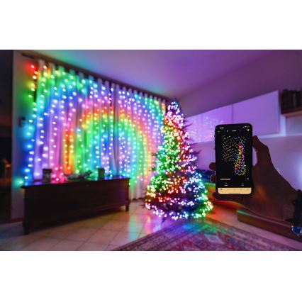 Twinkly - LED RGBW Stmívatelný venkovní vánoční závěs CURTAIN 210xLED 6,1m IP44 Wi-Fi