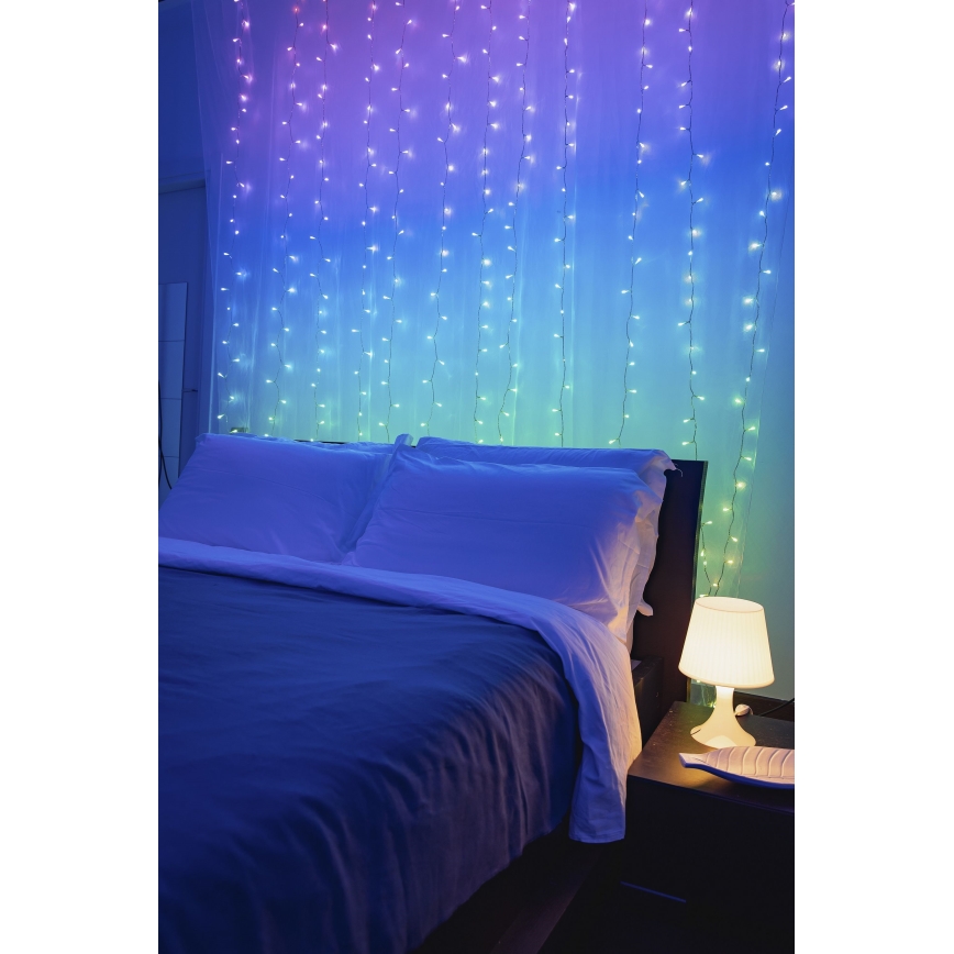 Twinkly -  LED RGBW Stmívatelný venkovní vánoční závěs CURTAIN 400xLED 6 m IP44 Wi-Fi