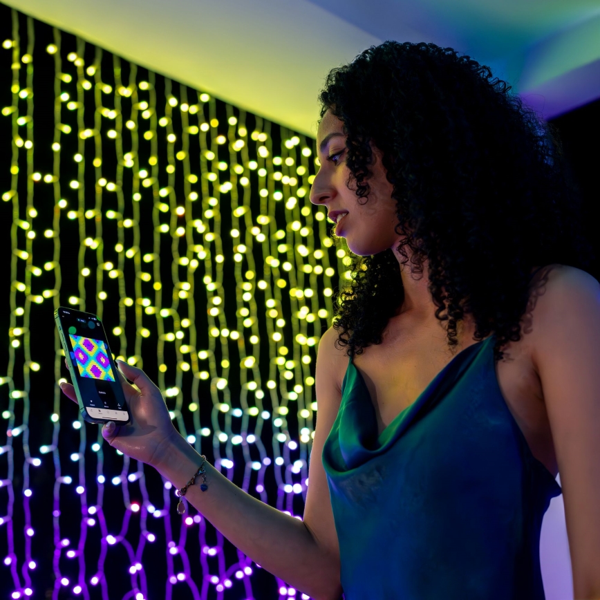 Twinkly -  LED RGBW Stmívatelný venkovní vánoční závěs CURTAIN 400xLED 6 m IP44 Wi-Fi