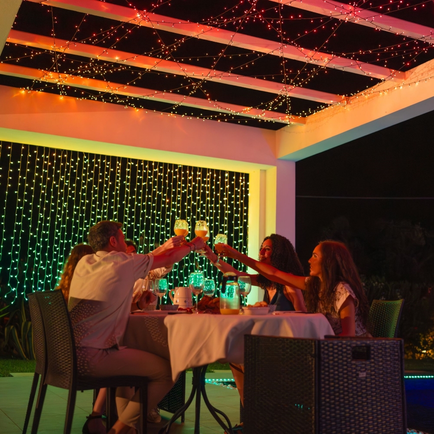 Twinkly -  LED RGBW Stmívatelný venkovní vánoční závěs CURTAIN 400xLED 6 m IP44 Wi-Fi