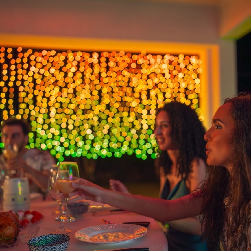 Twinkly -  LED RGBW Stmívatelný venkovní vánoční závěs CURTAIN 400xLED 6 m IP44 Wi-Fi