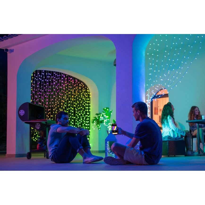 Twinkly -  LED RGBW Stmívatelný venkovní vánoční závěs CURTAIN 400xLED 6 m IP44 Wi-Fi