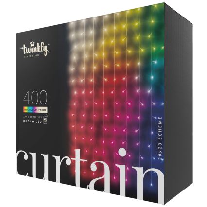 Twinkly -  LED RGBW Stmívatelný venkovní vánoční závěs CURTAIN 400xLED 6 m IP44 Wi-Fi