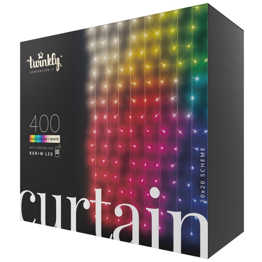 Twinkly -  LED RGBW Stmívatelný venkovní vánoční závěs CURTAIN 400xLED 6 m IP44 Wi-Fi