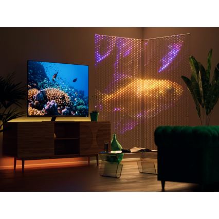 Twinkly - LED RGB Stmívatelný  závěs MATRIX 480xLED 1x1 m Wi-Fi