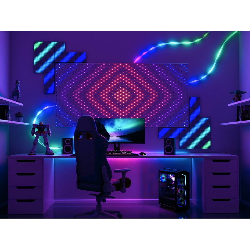 Twinkly - LED RGB Stmívatelný  závěs MATRIX 480xLED 1x1 m Wi-Fi