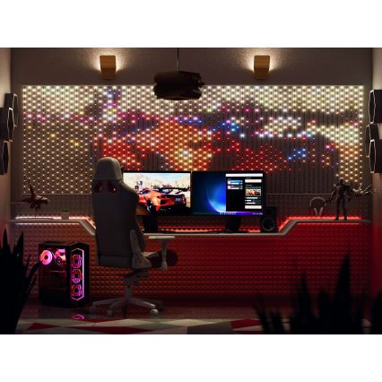 Twinkly - LED RGB Stmívatelný  závěs MATRIX 480xLED 1x1 m Wi-Fi