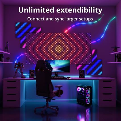 Twinkly - LED RGB Stmívatelný  závěs MATRIX 480xLED 1x1 m Wi-Fi