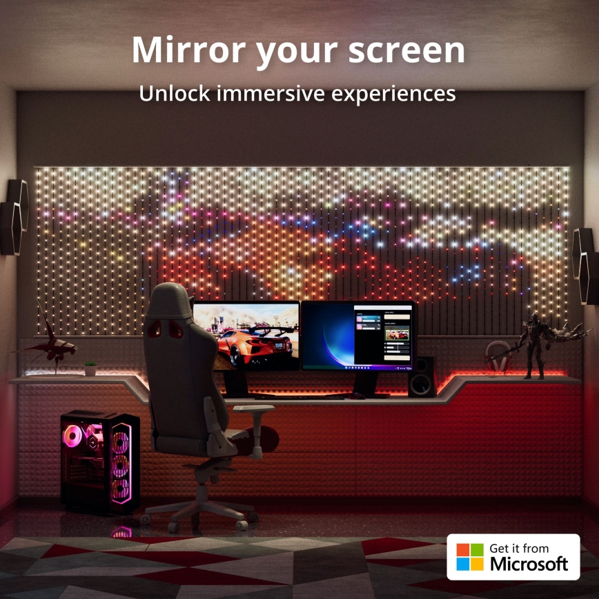 Twinkly - LED RGB Stmívatelný  závěs MATRIX 480xLED 1x1 m Wi-Fi