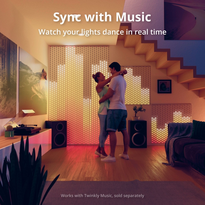 Twinkly - LED RGB Stmívatelný  závěs MATRIX 480xLED 1x1 m Wi-Fi