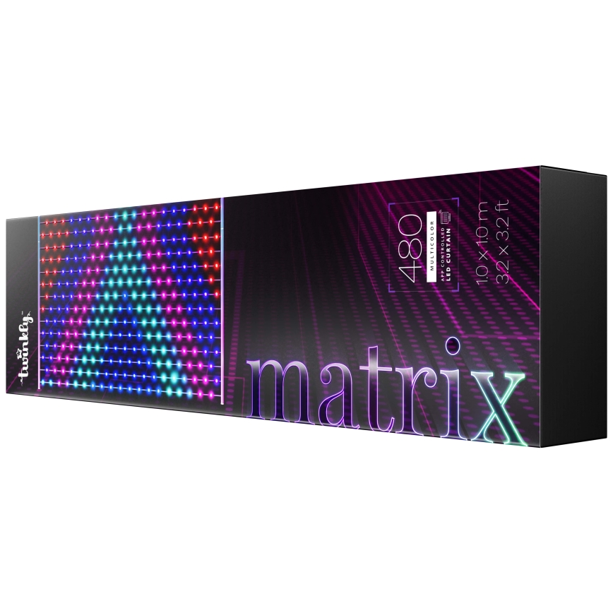 Twinkly - LED RGB Stmívatelný  závěs MATRIX 480xLED 1x1 m Wi-Fi