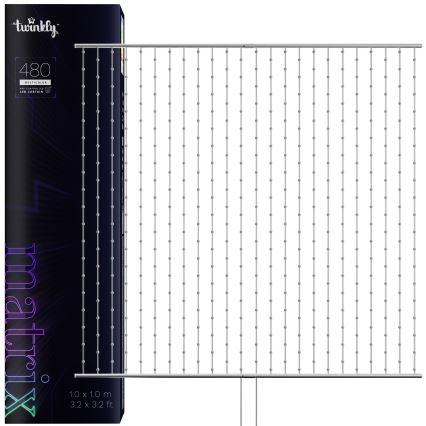 Twinkly - LED RGB Stmívatelný  závěs MATRIX 480xLED 1x1 m Wi-Fi