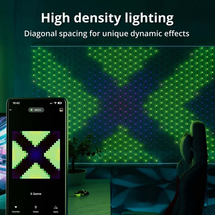 Twinkly - LED RGB Stmívatelný vánoční závěs MATRIX 500xLED 0,5x2,4 m Wi-Fi