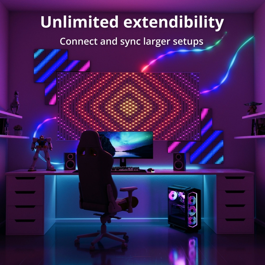 Twinkly - LED RGB Stmívatelný vánoční závěs MATRIX 500xLED 0,5x2,4 m Wi-Fi