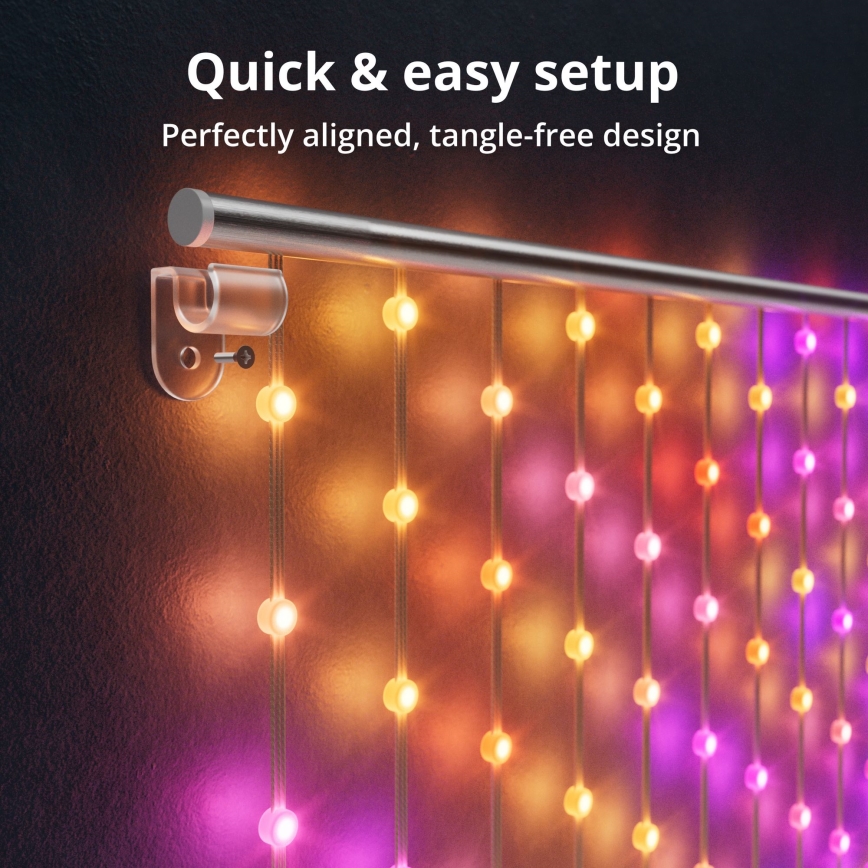 Twinkly - LED RGB Stmívatelný vánoční závěs MATRIX 500xLED 0,5x2,4 m Wi-Fi