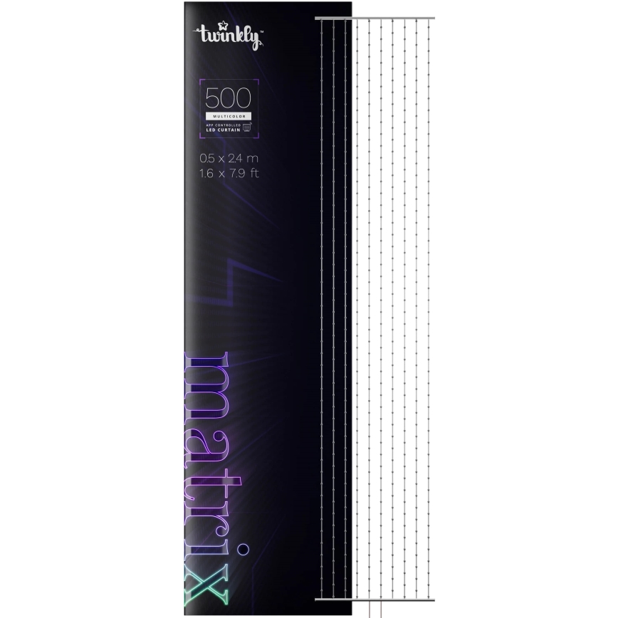 Twinkly - LED RGB Stmívatelný vánoční závěs MATRIX 500xLED 0,5x2,4 m Wi-Fi