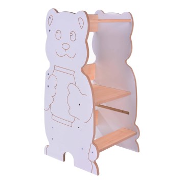 Učící věž BEAR bílá/javor