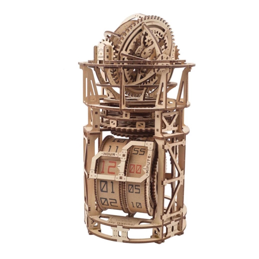 Ugears - 3D dřevěné mechanické puzzle Hodinový strojek s tourbillonem