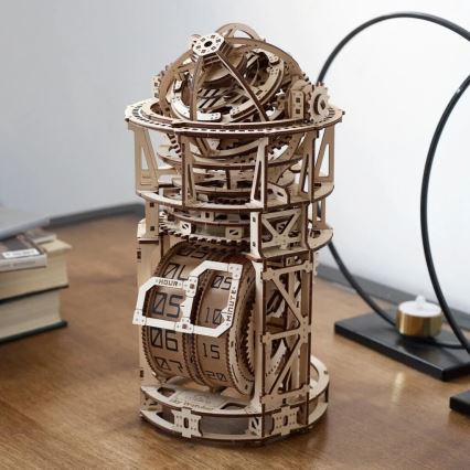 Ugears - 3D dřevěné mechanické puzzle Hodinový strojek s tourbillonem