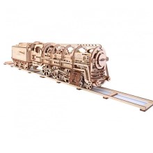 Ugears - 3D dřevěné mechanické puzzle Parní lokomotiva s tendrem
