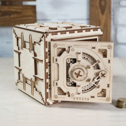 Ugears - 3D dřevěné mechanické puzzle Trezor