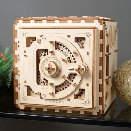 Ugears - 3D dřevěné mechanické puzzle Trezor