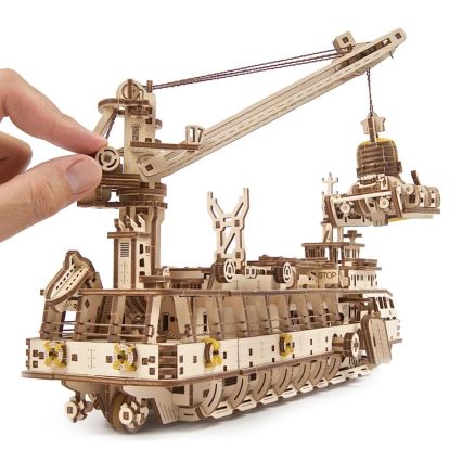 Ugears - 3D dřevěné mechanické puzzle Výzkumná loď