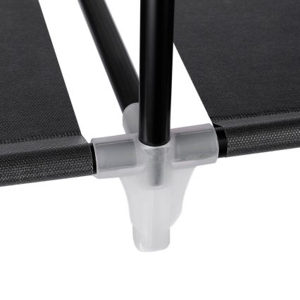 Úložná látková skříň s policemi a šatní tyčí MATIS 150x175 cm černá