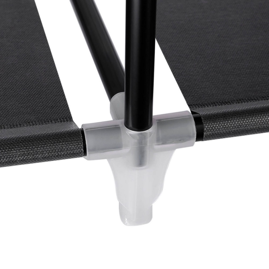 Úložná látková skříň s policemi a šatní tyčí MATIS 150x175 cm černá