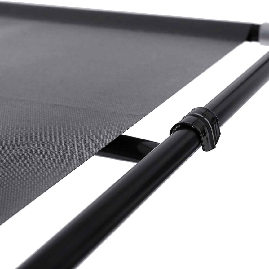 Úložná látková skříň s policemi a šatní tyčí MATIS 150x175 cm šedá