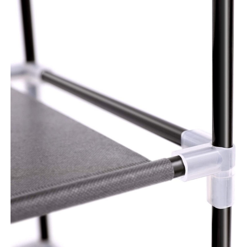 Úložná látková skříň s policemi MATIS 88x160 cm černá