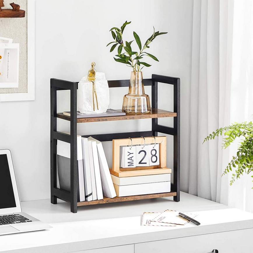 Úložná polička MARGE hnědá/černá