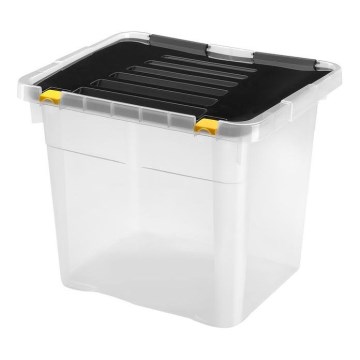 Úložný box 36 l černá/čirá