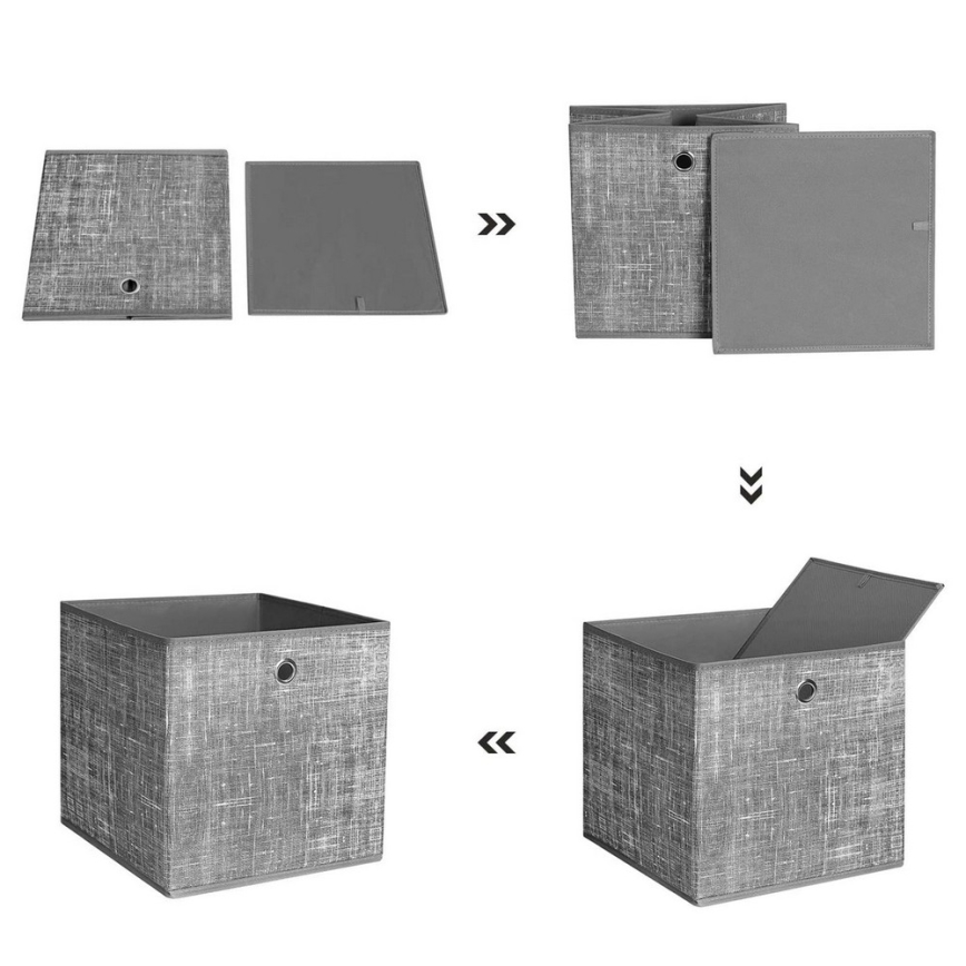 Úložný box 6 ks CURAN 30x30x30 cm šedá