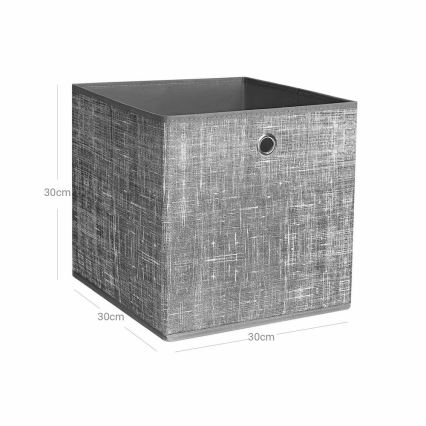 Úložný box 6 ks CURAN 30x30x30 cm šedá