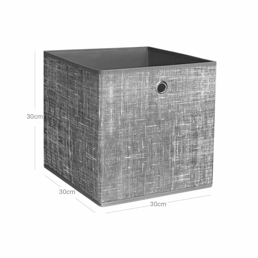 Úložný box 6 ks CURAN 30x30x30 cm šedá