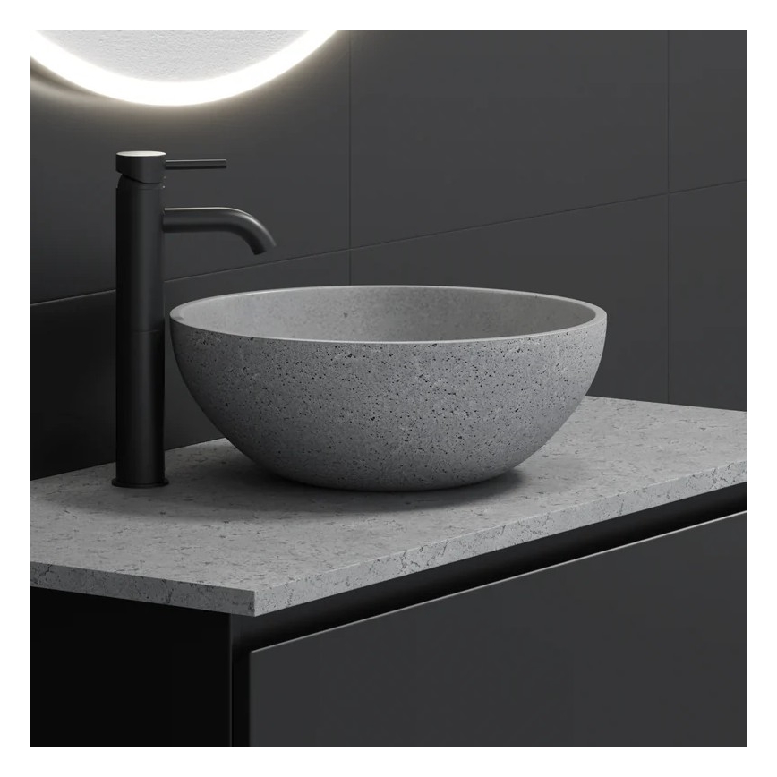 Umyvadlo na desku BERGEN pr. 39 cm beton/šedá
