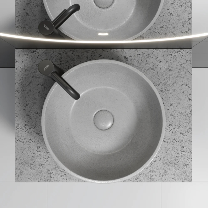 Umyvadlo na desku BERGEN pr. 39 cm beton/šedá