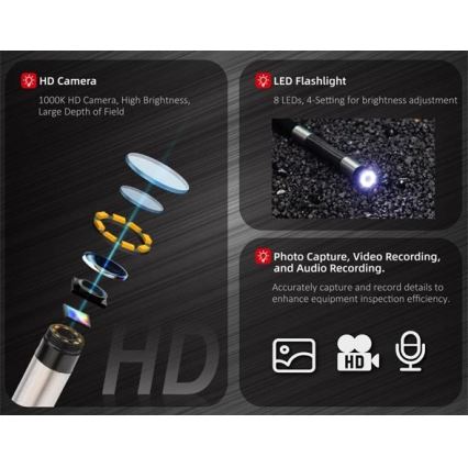 Uni-T UT663B - Boroskop 3,7V 3000 mAh IP67 3m
