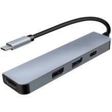 USB-C hub 4v1 Power Delivery 100W a HDMI 4K