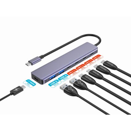 USB-C hub 7v1 Power Delivery 100W