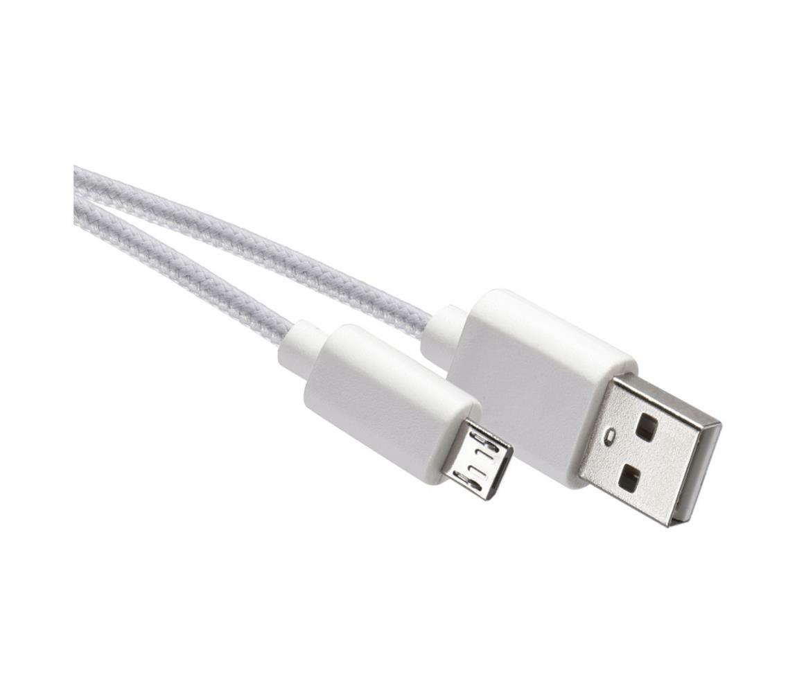 EMOS USB kabel USB 2.0 A konektor/USB B micro konektor bílá