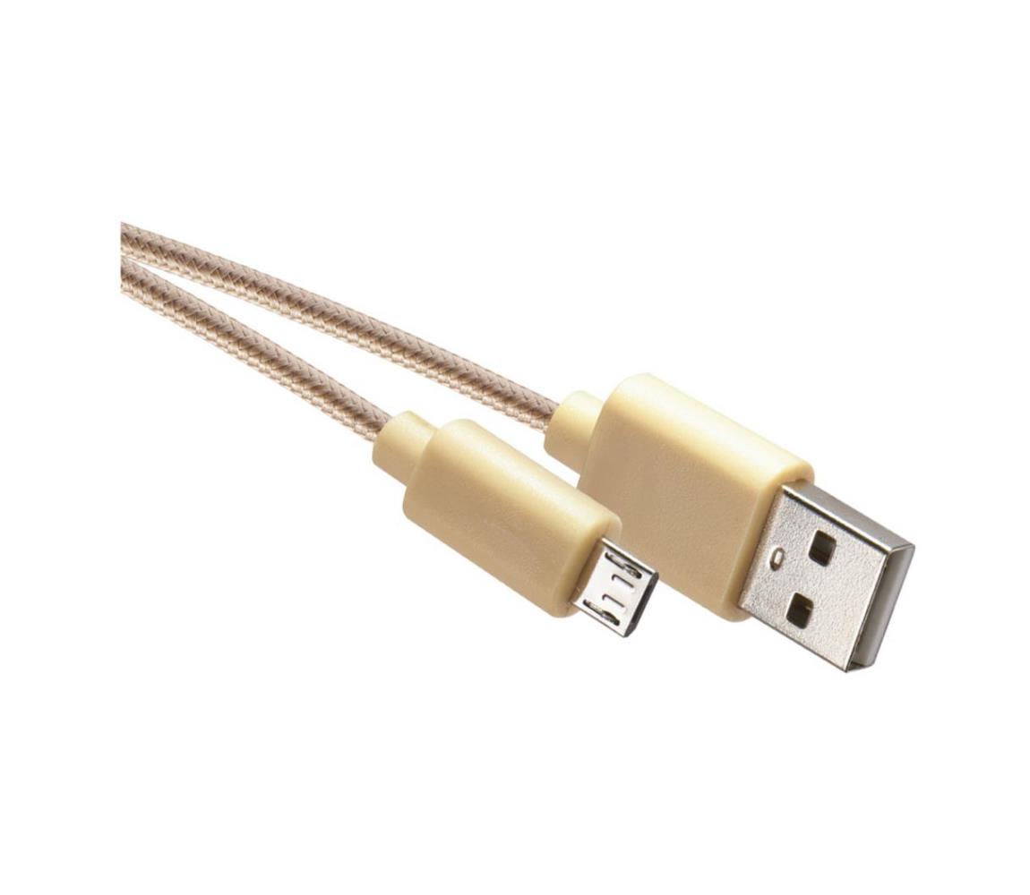 EMOS USB kabel USB 2.0 A konektor/USB B micro konektor zlatá